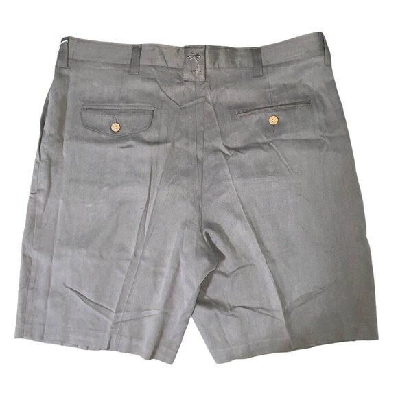 Jamaica Jaxx Mens Silk Dress Shorts W38 Gray Lightweight With Button Pockets - Picture 3 of 7
